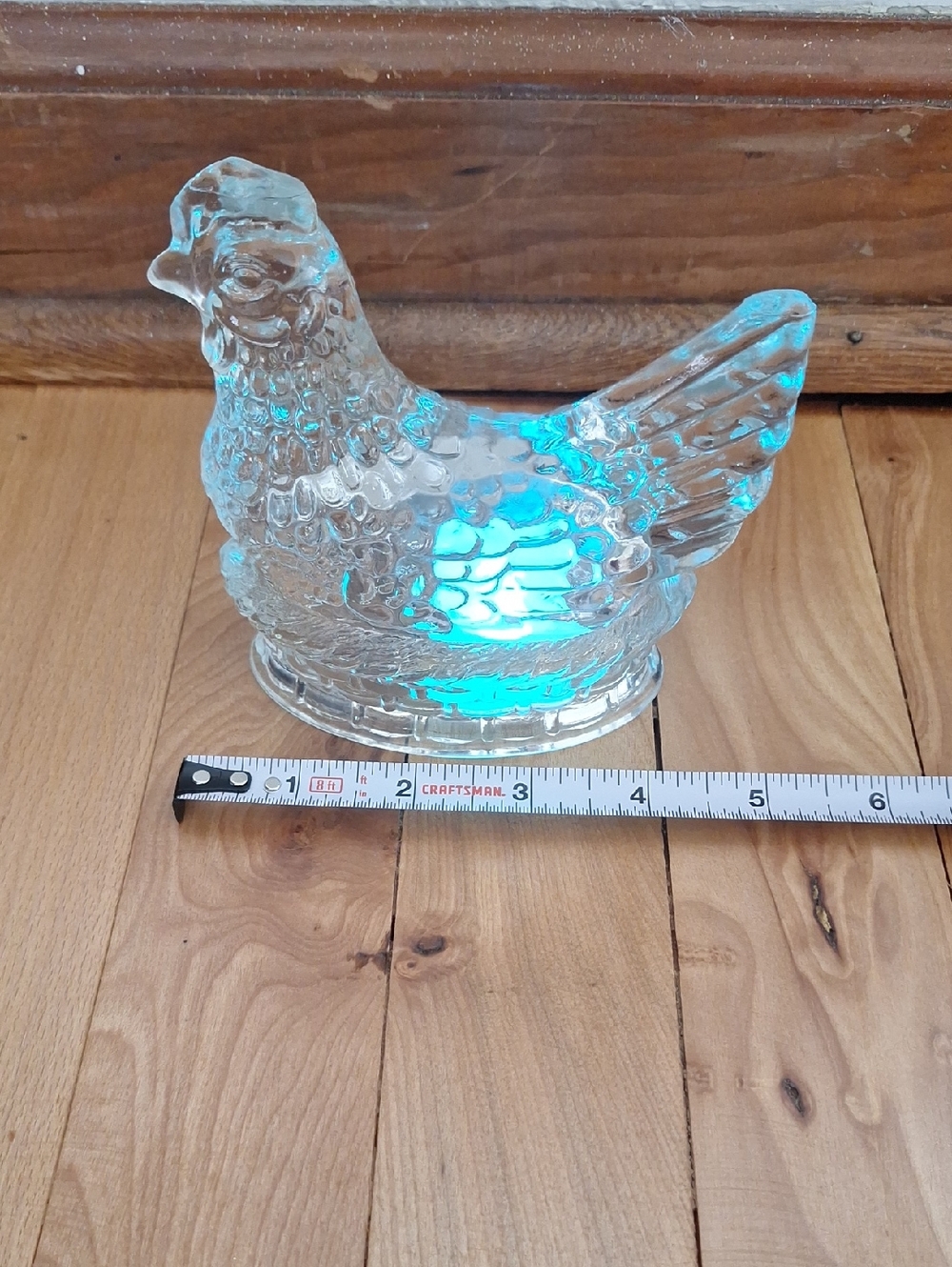Clear Glass Hen on Nest Figurine
